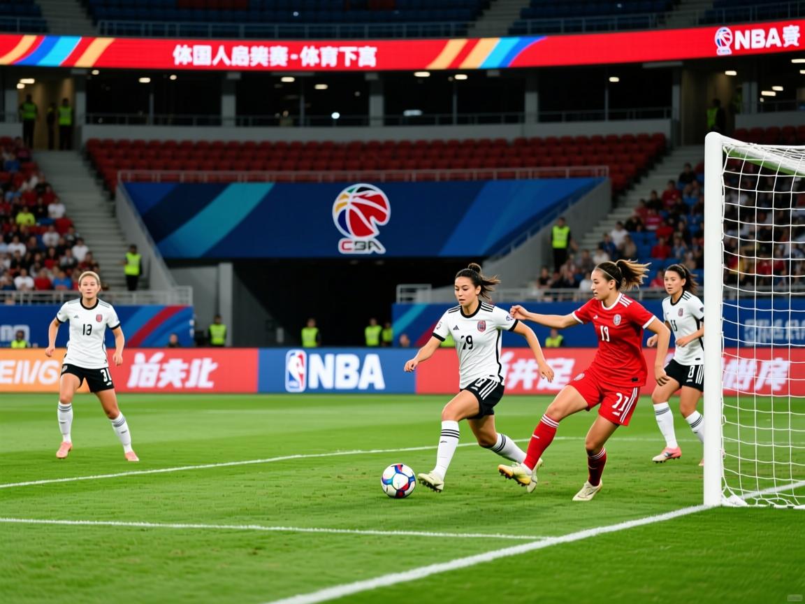 国际足球大赛上，女子队伍高效作战